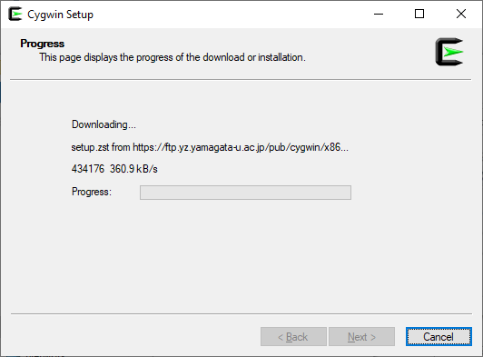 Cygwin downloading list