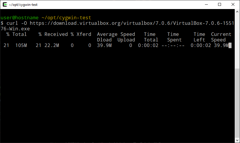 curl-downloading